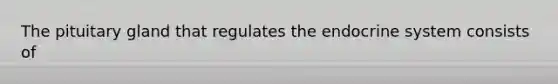 The pituitary gland that regulates the endocrine system consists of