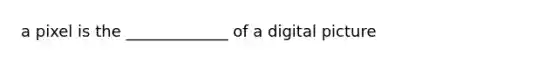 a pixel is the _____________ of a digital picture