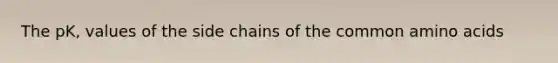 The pK, values of the side chains of the common amino acids