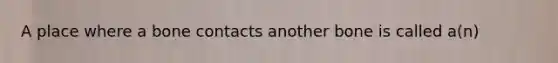 A place where a bone contacts another bone is called a(n)