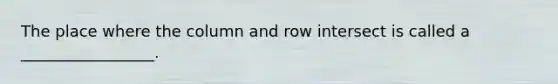 The place where the column and row intersect is called a _________________.