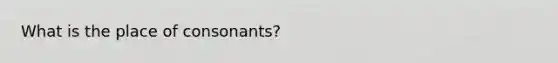 What is the place of consonants?