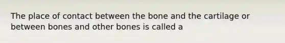 The place of contact between the bone and the cartilage or between bones and other bones is called a