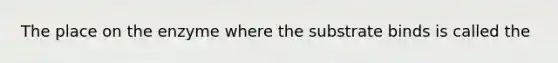 The place on the enzyme where the substrate binds is called the