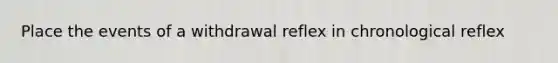 Place the events of a withdrawal reflex in chronological reflex