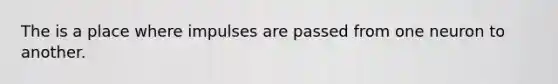 The is a place where impulses are passed from one neuron to another.