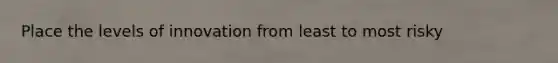 Place the levels of innovation from least to most risky