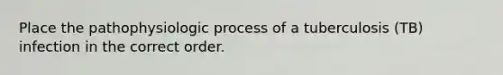 Place the pathophysiologic process of a tuberculosis (TB) infection in the correct order.