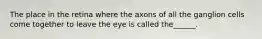 The place in the retina where the axons of all the ganglion cells come together to leave the eye is called the______.