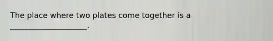 The place where two plates come together is a ____________________.