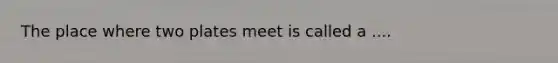 The place where two plates meet is called a ....