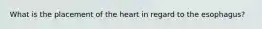 What is the placement of the heart in regard to the esophagus?