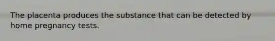 The placenta produces the substance that can be detected by home pregnancy tests.