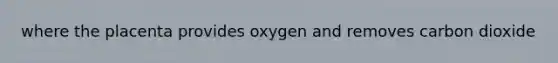 where the placenta provides oxygen and removes carbon dioxide