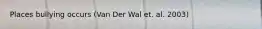 Places bullying occurs (Van Der Wal et. al. 2003)