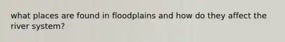 what places are found in floodplains and how do they affect the river system?