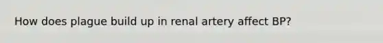 How does plague build up in renal artery affect BP?