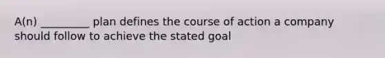 A(n) _________ plan defines the course of action a company should follow to achieve the stated goal