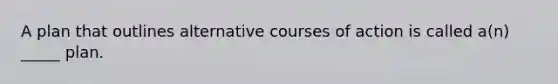 A plan that outlines alternative courses of action is called a(n) _____ plan.