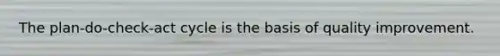 The plan-do-check-act cycle is the basis of quality improvement.