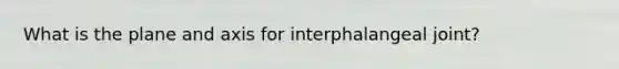 What is the plane and axis for interphalangeal joint?