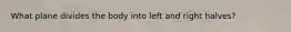 What plane divides the body into left and right halves?