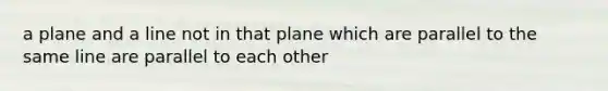 a plane and a line not in that plane which are parallel to the same line are parallel to each other