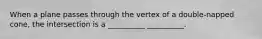 When a plane passes through the vertex of a double-napped cone, the intersection is a __________ __________.