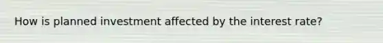 How is planned investment affected by the interest rate?