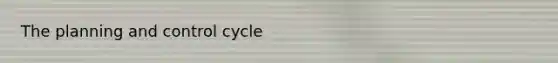 The planning and control cycle