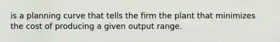 is a planning curve that tells the firm the plant that minimizes the cost of producing a given output range.