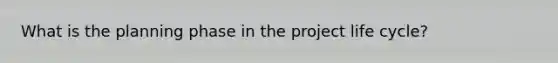 What is the planning phase in the project life cycle?