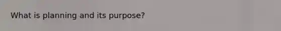 What is planning and its purpose?