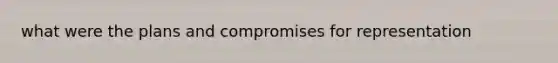 what were the plans and compromises for representation