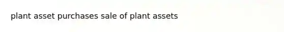 plant asset purchases sale of plant assets