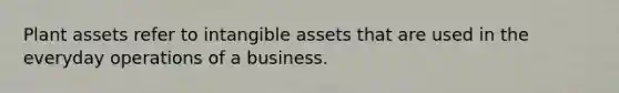 Plant assets refer to intangible assets that are used in the everyday operations of a business.