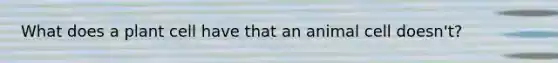 What does a plant cell have that an animal cell doesn't?