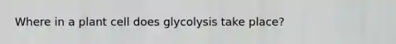 Where in a plant cell does glycolysis take place?