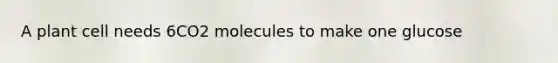A plant cell needs 6CO2 molecules to make one glucose