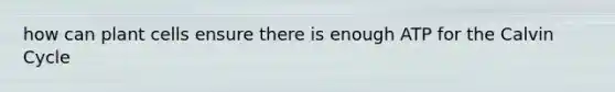 how can plant cells ensure there is enough ATP for the Calvin Cycle