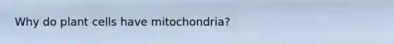 Why do plant cells have mitochondria?