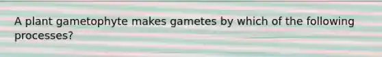 A plant gametophyte makes gametes by which of the following processes?