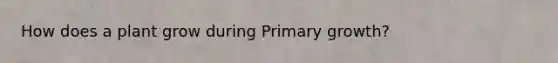 How does a plant grow during Primary growth?