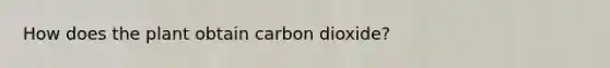 How does the plant obtain carbon dioxide?