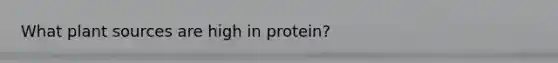 What plant sources are high in protein?