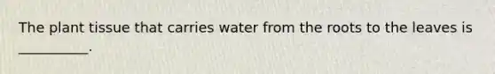 The plant tissue that carries water from the roots to the leaves is __________.