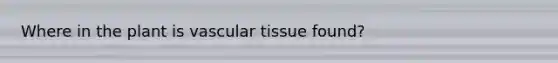 Where in the plant is vascular tissue found?