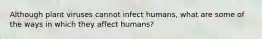 Although plant viruses cannot infect humans, what are some of the ways in which they affect humans?