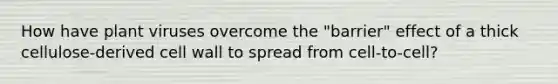 How have plant viruses overcome the "barrier" effect of a thick cellulose-derived cell wall to spread from cell-to-cell?