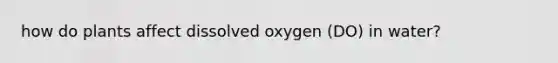 how do plants affect dissolved oxygen (DO) in water?